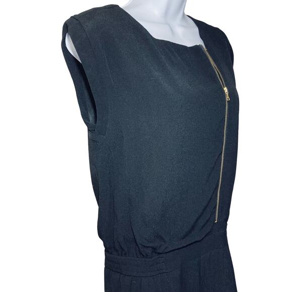 J.Crew Black Sleeveless Jumpsuit Angled Asymmetrical Front Zipper Jogger Size 2P - Picture 14 of 16